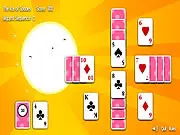 Screenshot of Ace Of Spades Summer Edition free online solitaire game with stacked cards in sequence