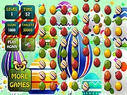 Easter Eggs Match 3 free online game, puzzle gameplay screenshot, match three colorful eggs vertically or horizontally