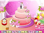 Design Perfect Wedding Cakes free online game screenshot of a customizable multi-tiered cake