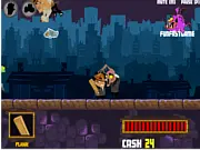 Play Gangster vs Zombie II free online fighting game, a gangster character shooting down a horde of zombies with various weapons.