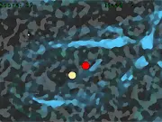 Red Avoider game screenshot, small red block navigating and dodging many different colored objects on a screen, minimalist arcade game