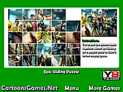 Epic Sliding Puzzle free online game, Mary character, 5x5 sliding block puzzle, brain teaser game