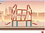 Play Blow and Raze free online game, showing a building collapsing after a strategic dynamite explosion.