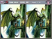 Play Dragons Spot The Differences free online game to find ten differences in dragon pictures