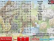 Farm Animals Word Search puzzle game with 12 hidden words
