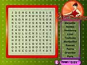 Cities In France Word Search online puzzle board showing letters and hidden words
