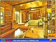 Screenshot of Hidden Spots Cottage online game showing two side-by-side images of a house where the player must find hidden differences