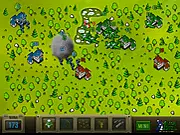 Battle March strategy game screenshot, troops and tanks capturing enemy buildings online