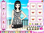 Tokyo Stylish Girl free online dress up game screenshot, girl dressed in colorful Harajuku street fashion, styling game on PlayArcadeHub