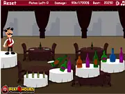 Angry Waiter Level Pack free online physics puzzle game showing a waiter about to launch an object at plates