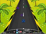 Fast Car Race free online game screenshot, a high-speed car dodging heavy traffic on a highway, endless runner racing game on PlayArcadeHub