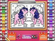 A partially colored majestic unicorn illustration in the free online coloring game