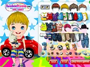 Cool Kid Dress Up online game showing a stylish young boy in trendy clothes holding a toy.