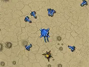 Desert Defense game online, play free tower defense game, single turret strategy game, vehicle wave survival