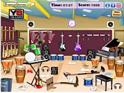 Play Messy Music Room Hidden Objects free online, find concealed items among musical instruments and clutter