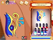 Tattoo Art Design free online game screenshot showing a girl getting a new personalized tattoo on her arm