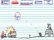 Line of Fire free online action shooter game screenshot, dropping bombs and firing missiles to get a high score
