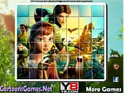Play Epic Spin Puzzle free online, a rotating tile picture game featuring Mary Katherine and other characters from the movie Epic