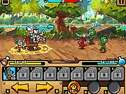 Screenshot of Paladog online game, hero character Paladog leading forces against enemy units in a strategy battle