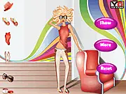 Party Girl Dress Up free online game, showing a character in a shimmering dress ready to go out dancing