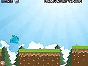 Little Monster Run free online platformer game screenshot, cute monster jumping to collect a cake, classic arcade running game