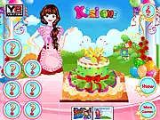 Play Mother's Day Hat Cake free online cooking game, showing a beautifully decorated, spring-themed cake shaped like a hat with flowers and frosting.