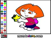 Coloring Dora Star free online game, Dora the Explorer character coloring page, kids free game on PlayArcadeHub