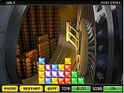Handcuffs and gold bars on a playing board, illustrating the high-stakes match-3 puzzle game Careless Thief