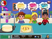 Thumbnail for Hot Cake Shop, a free online time-management game featuring cooking and decorating colorful cakes with toppings