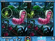 Play Funny Caterpillars Spot The Difference free online, finding visual inconsistencies in a colorful bug world
