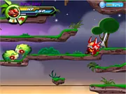 Fruity Robo Battle Biography action RPG game, four robot characters Appoleo, Straw Baby, Blossomy, Orangey