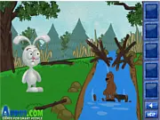 Play Rudolf The Rabbit free online platformer game, guiding the rabbit through the woods to Squirrel's birthday party.