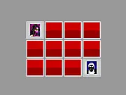 A memory matching grid with images of fighting game heroes in the free Fatality Memory online puzzle game.