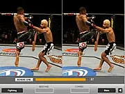 Two pictures of a UFC fighter side-by-side where the player must find five differences in the free online puzzle game.