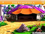 The Nemophila Tent House Hidden Alphabets online game screenshot, free hidden object game, find letters in a tent house scene, PlayArcadeHub