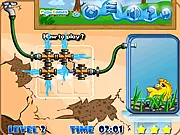 Play I Needs Water free online pipe puzzle game, connecting the pipeworks to bring water to Flipper's aquarium.