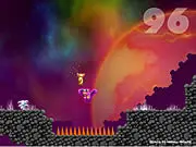 The Naked Alien free online platformer game, classic arcade style, jump on birds and avoid spikes to beat the clock.