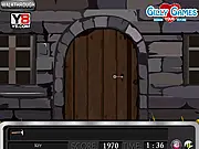 Screenshot of Diamond Room Escape 4, showing an elegant room with a locked door and various objects to click and solve puzzles