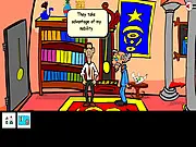 Obama Hellboy Adventure free online game screenshot - point-and-click puzzle to stop Rasputin and Ogdru Jahad