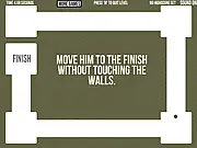 The pixel character Michelle navigating a challenging, narrow corridor in the free online game Maze 3