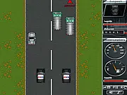 Double Pursuit Police Chase game screenshot, police car ramming a suspect vehicle in city streets, play free online action game