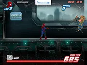 Key art for Ultimate Spider-Man: The Zodiac Attack showing Spider-Man swinging on a web over the S.H.I.E.L.D. Helicarrier while fighting a member of the Zodiac organization.