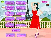 Paris Beauty Dress Up free online game screenshot, model styling, French fashion game on PlayArcadeHub