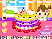 Chocolate Fruit Cake Chic online cooking game, free baking simulation for kids, decorating a chocolate cake with fruit on PlayArcadeHub