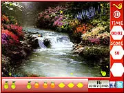 Screenshot of Hidden Fruits online game showing various fruits like apples, bananas, and grapes concealed within a detailed nature scene