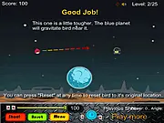 Rescue Birds Space Edition free online game screenshot, physics puzzle, trapped bird rescue game on PlayArcadeHub