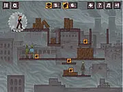 Boom Boom Zombie gameplay screenshot, showing an explosive demolition destroying zombies