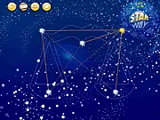 Screenshot of Star Line puzzle game, free online path drawing game, connecting stars in numerical order