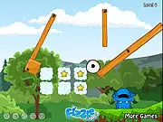 Dechmog free online physics puzzle game, cute monster lost eye game, play free star collecting puzzle