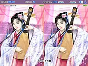 Two identical images of an Asian woman with subtle differences to spot in the Asian Girls Difference online game